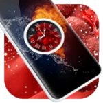 heart clock live wallpaper android application logo